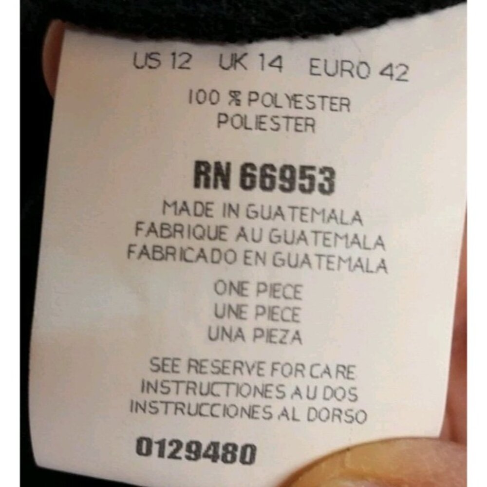 New Vintage 80s Leslie Fay Size 12 Embroidered Classic Midi Dress - Picture 6 of 7